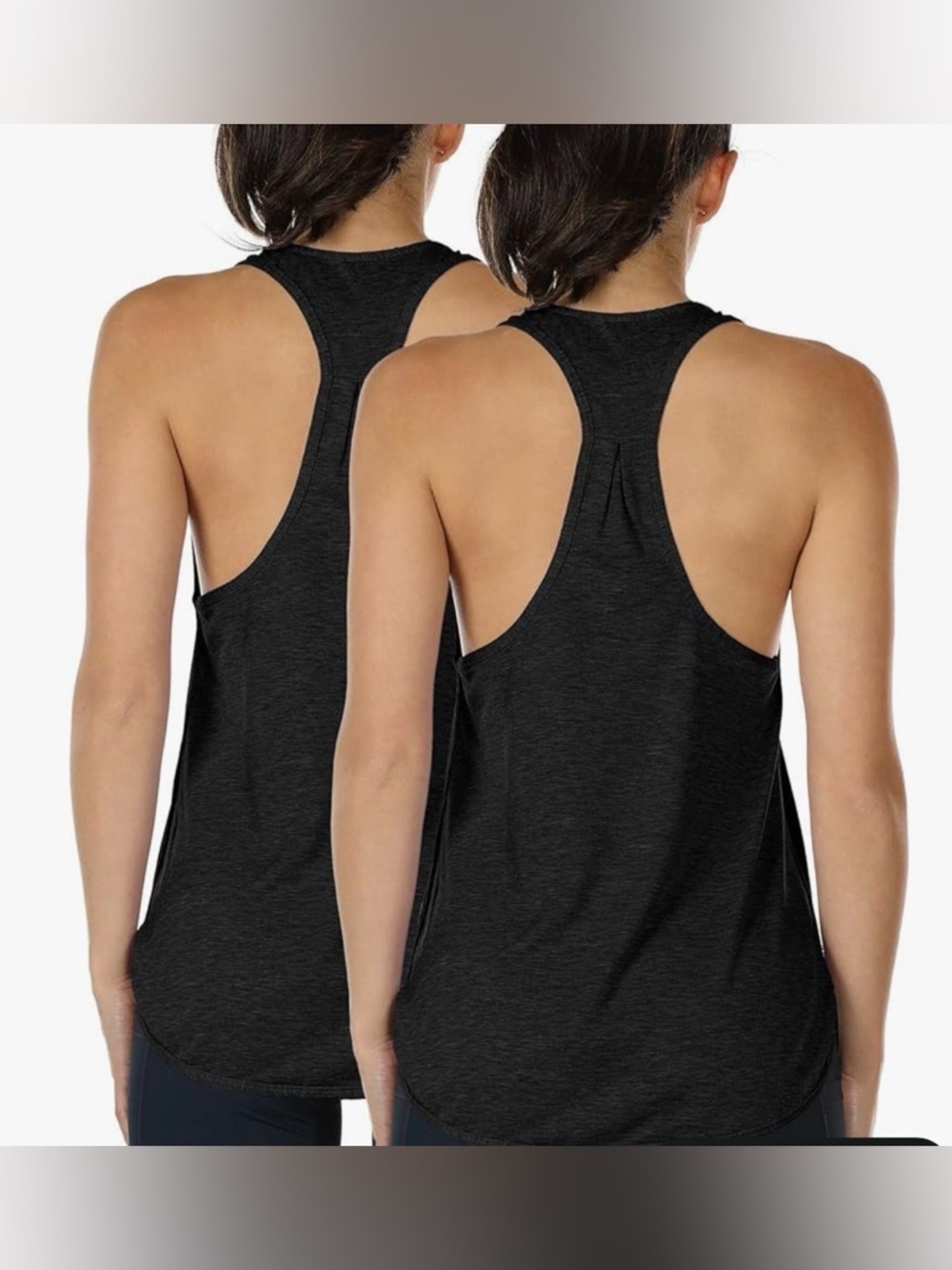 icyzone Tank Tops - Athletic Yoga Racerback Running Tank Top Loose Fit x2